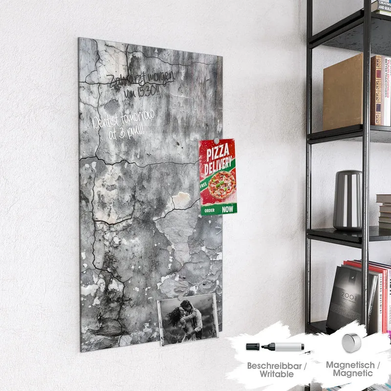 Magnettafel - Grauer Putz mit Rissen