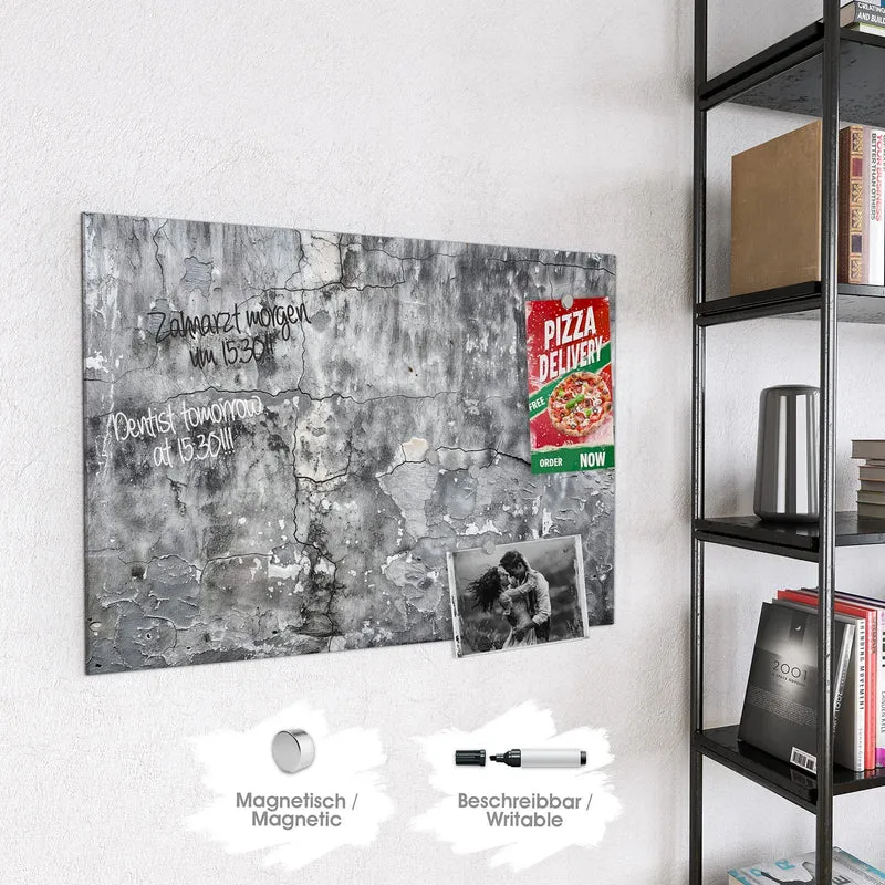 Magnettafel - Grauer Putz mit Rissen