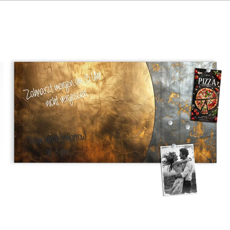 Magnettafel - Goldbogen auf Grau