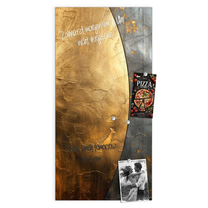 Magnettafel - Goldbogen auf Grau