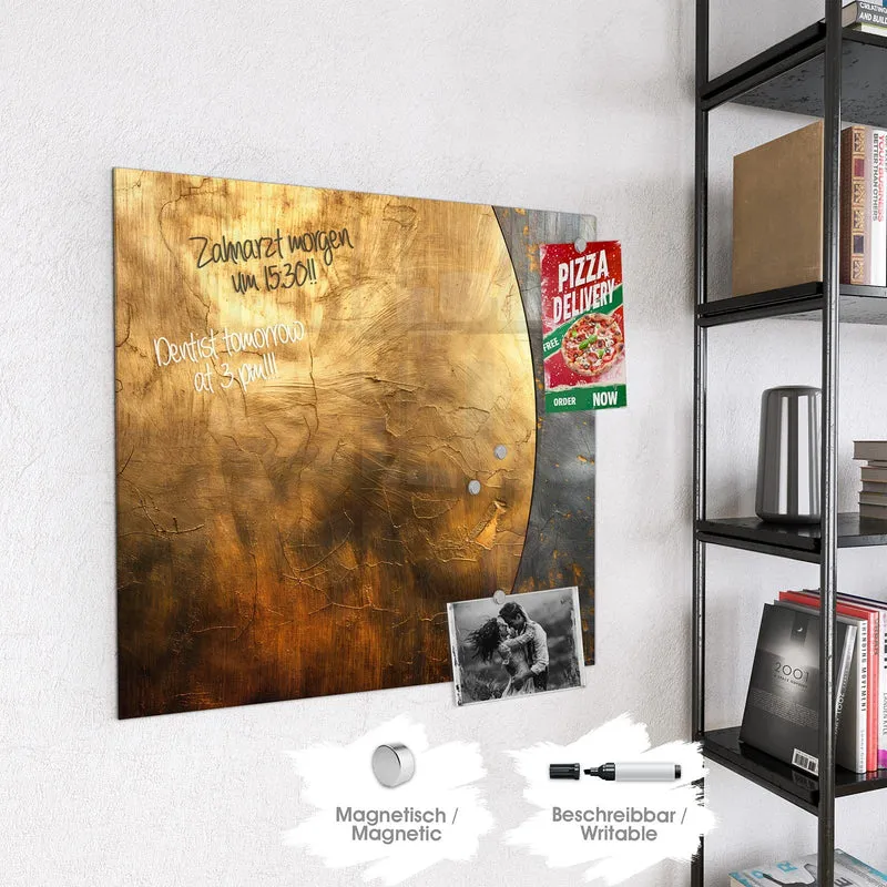 Magnettafel - Goldbogen auf Grau