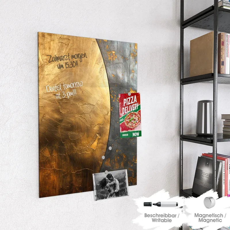 Magnettafel - Goldbogen auf Grau