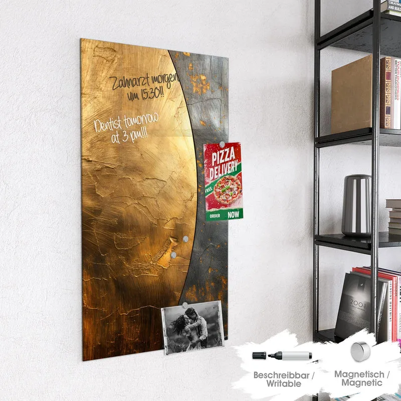 Magnettafel - Goldbogen auf Grau