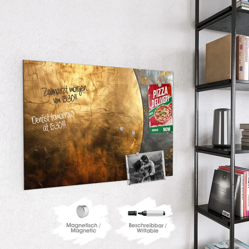 Magnettafel - Goldbogen auf Grau