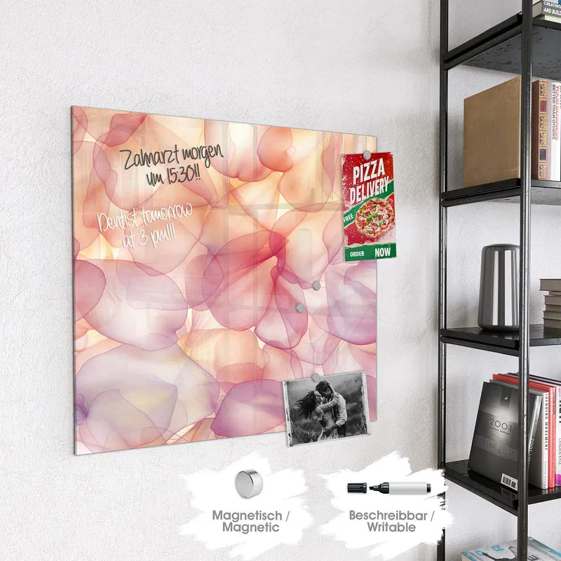 Magnettafel - Rosa Blütenblätter