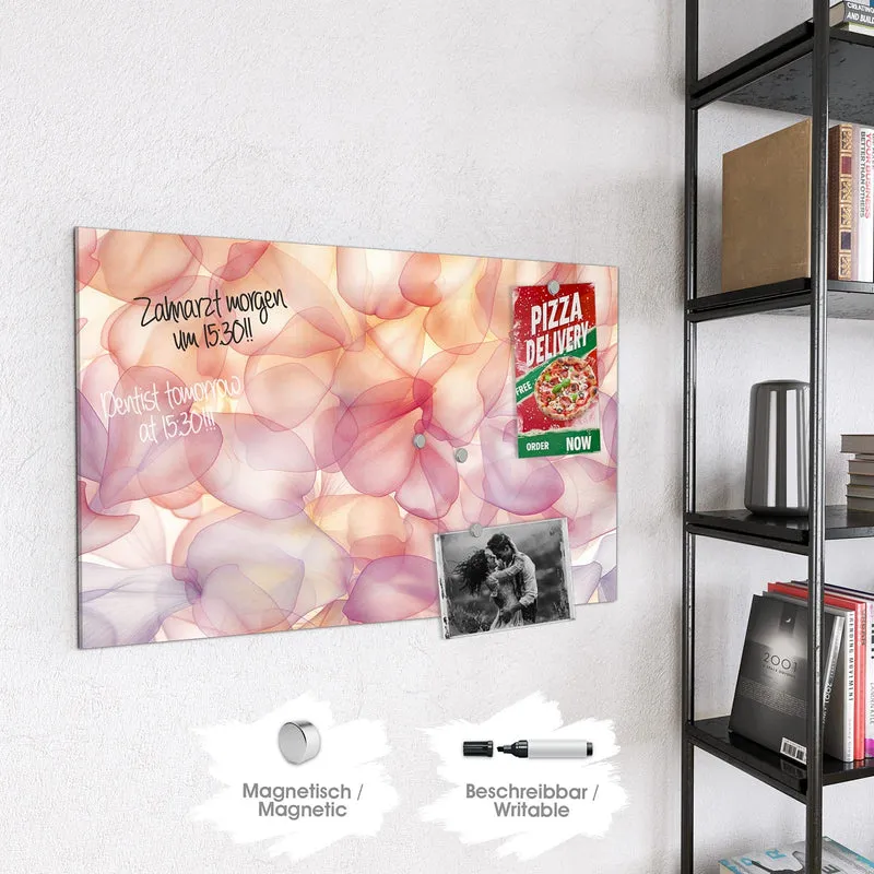 Magnettafel - Rosa Blütenblätter