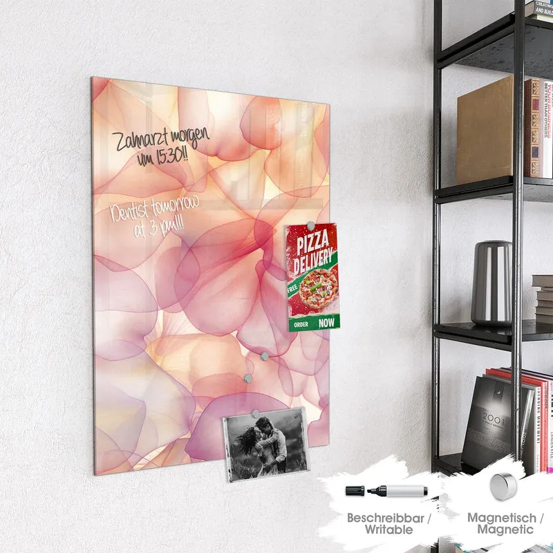 Magnettafel - Rosa Blütenblätter