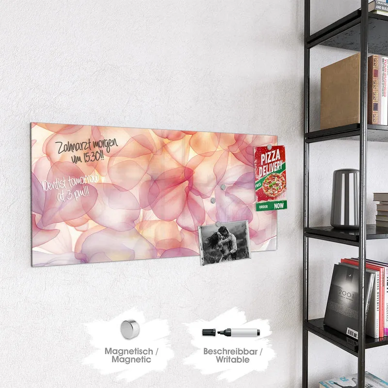 Magnettafel - Rosa Blütenblätter