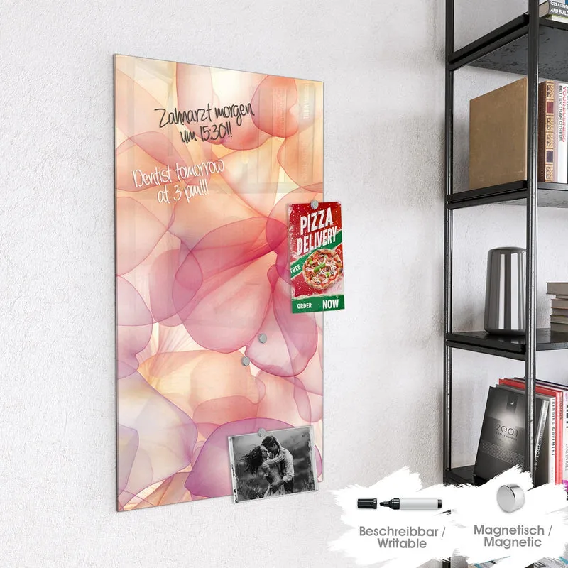 Magnettafel - Rosa Blütenblätter