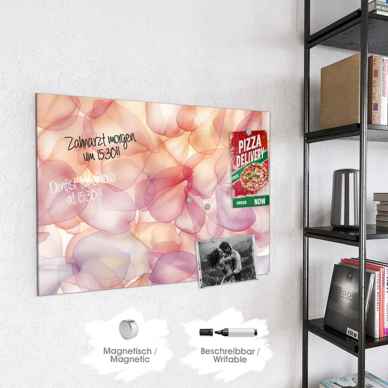 Magnettafel - Rosa Blütenblätter