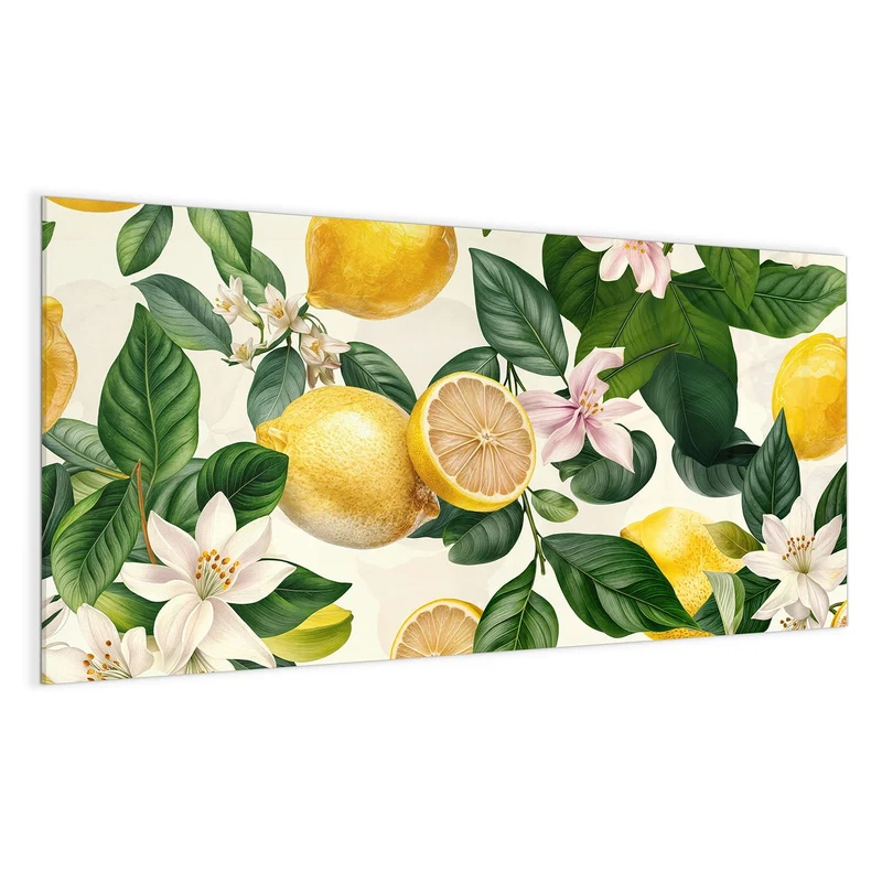 Magnettafel - Zitronen und Blüten