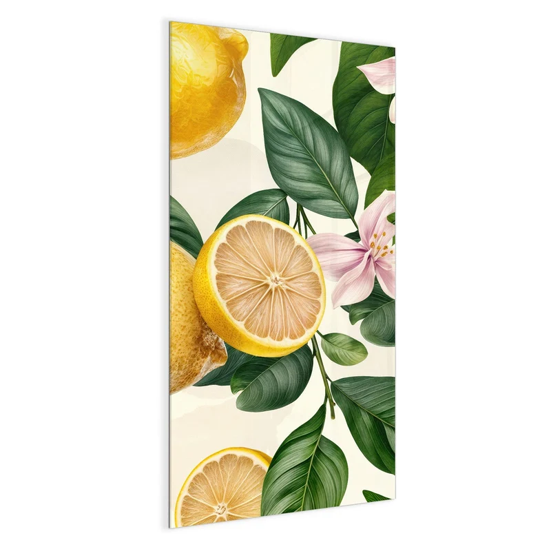Magnettafel - Zitronen und Blüten