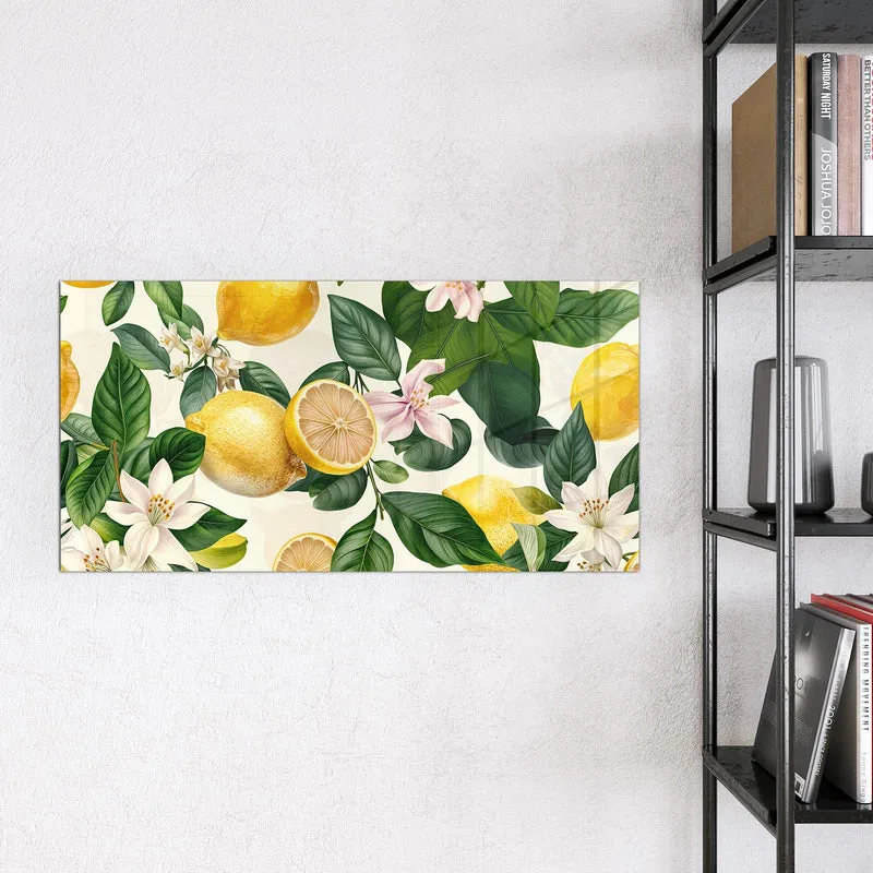 Magnettafel - Zitronen und Blüten