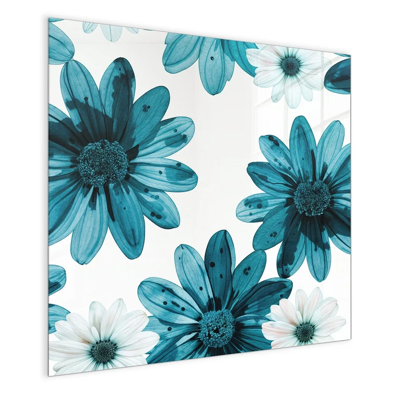 Magnettafel - Blaues Blumenmuster