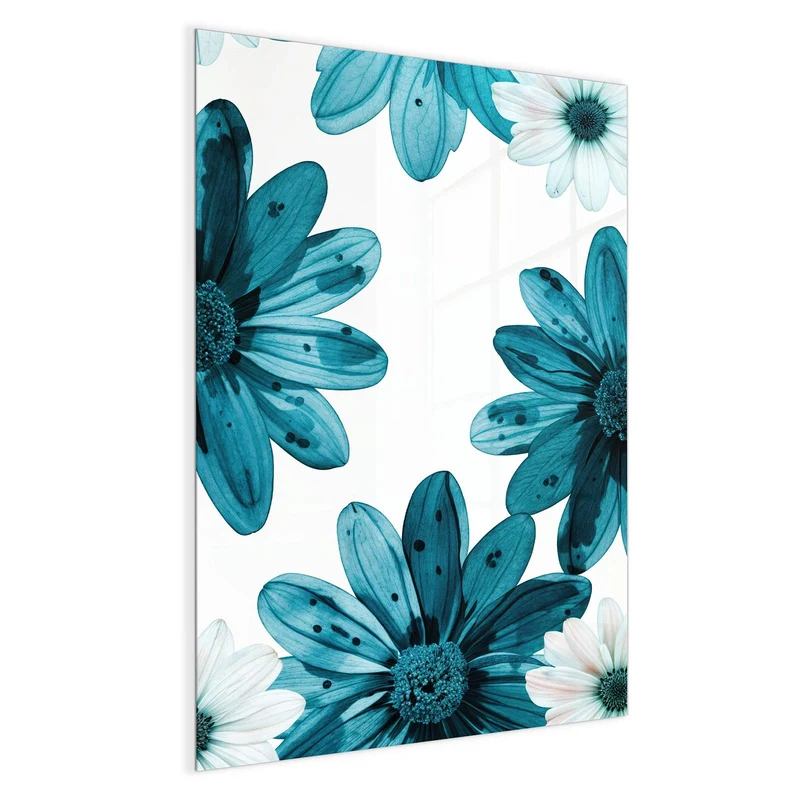 Magnettafel - Blaues Blumenmuster