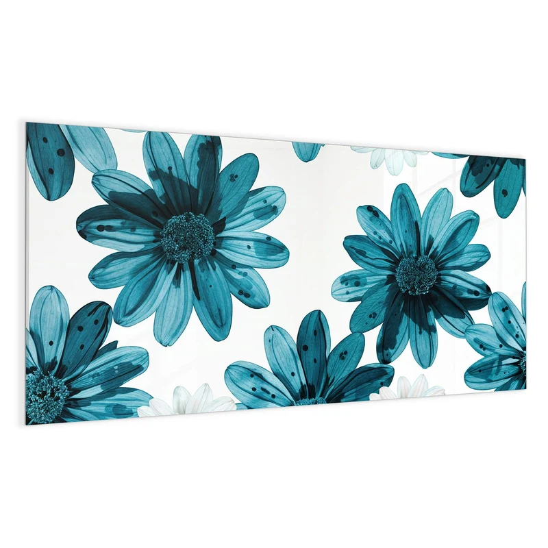 Magnettafel - Blaues Blumenmuster