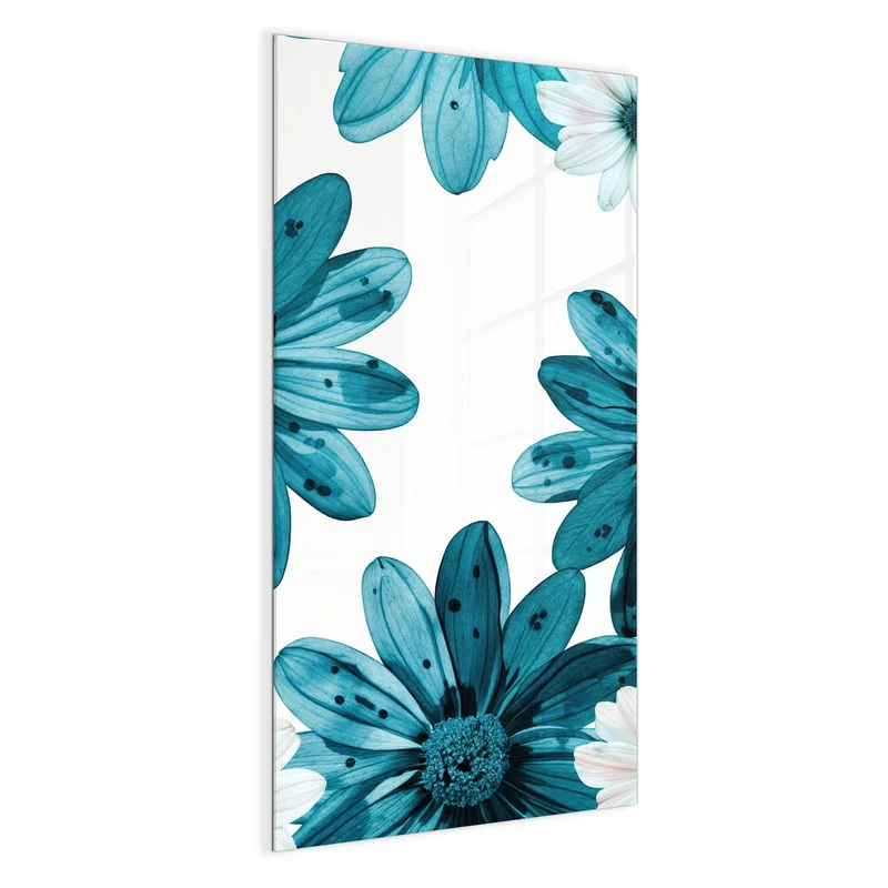 Magnettafel - Blaues Blumenmuster