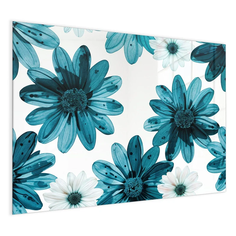 Magnettafel - Blaues Blumenmuster