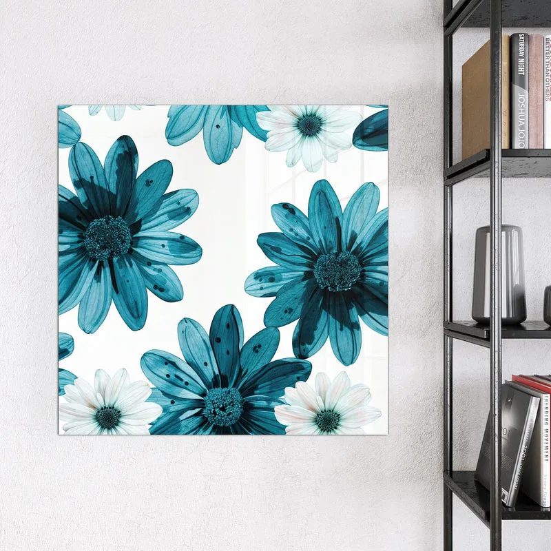 Magnettafel - Blaues Blumenmuster