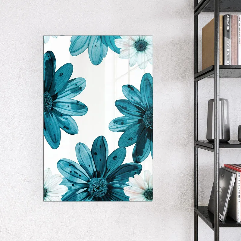 Magnettafel - Blaues Blumenmuster