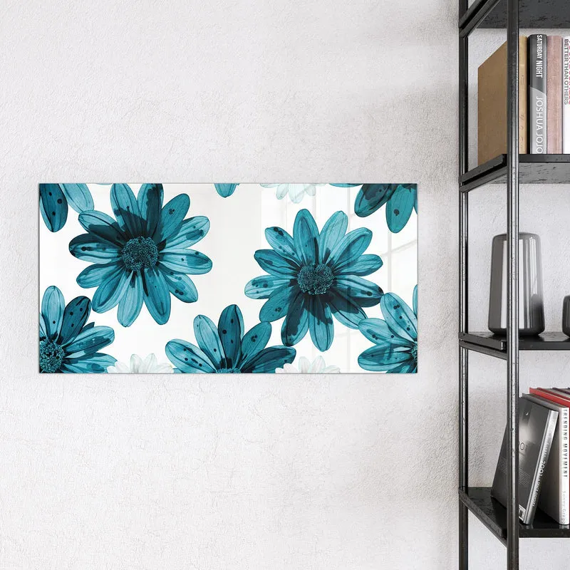 Magnettafel - Blaues Blumenmuster