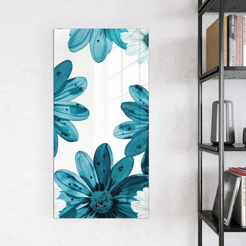Magnettafel - Blaues Blumenmuster