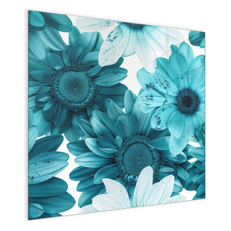 Magnettafel - Türkisblaue Blüten