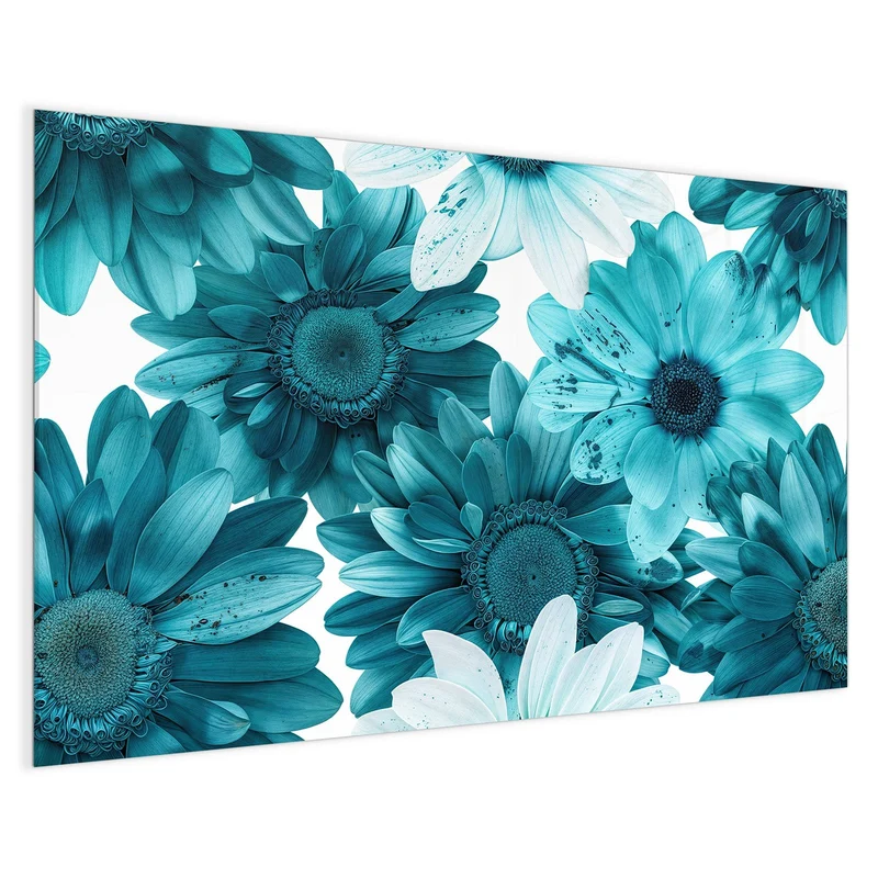 Magnettafel - Türkisblaue Blüten