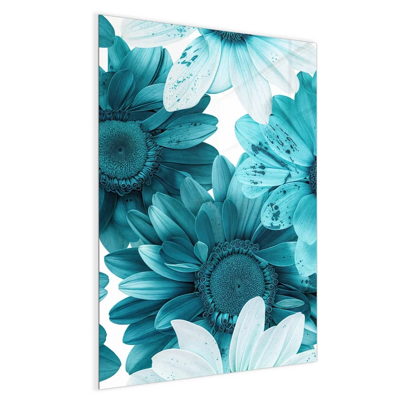 Magnettafel - Türkisblaue Blüten