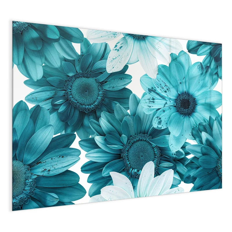 Magnettafel - Türkisblaue Blüten
