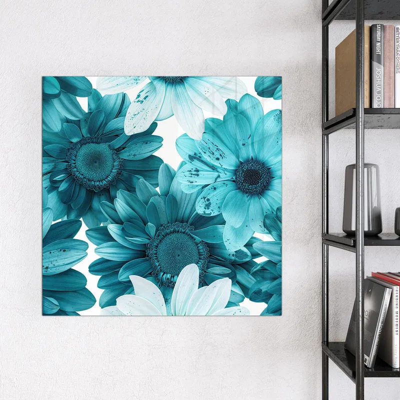 Magnettafel - Türkisblaue Blüten