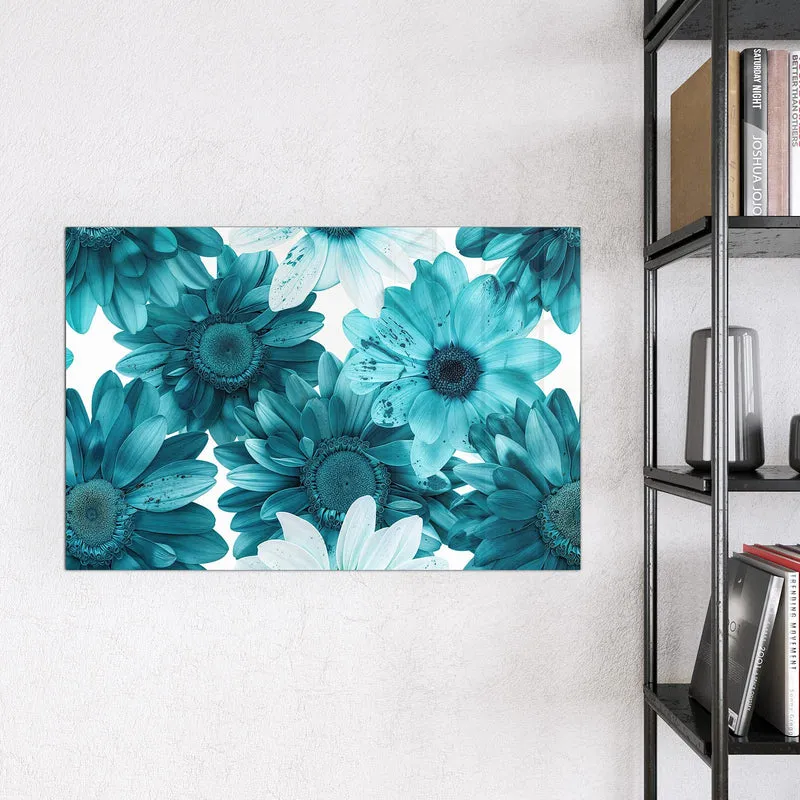 Magnettafel - Türkisblaue Blüten