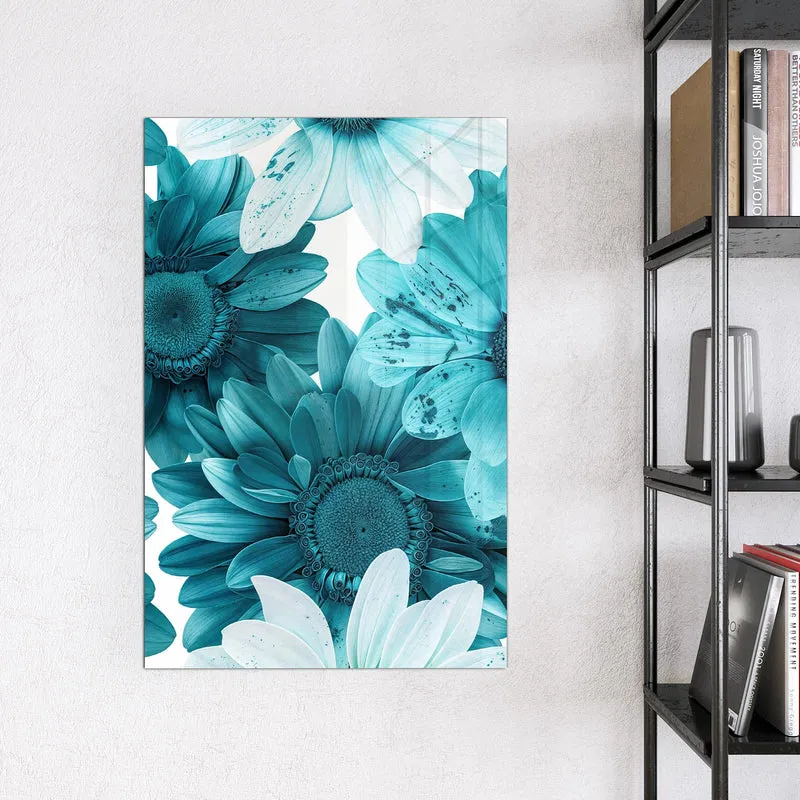 Magnettafel - Türkisblaue Blüten