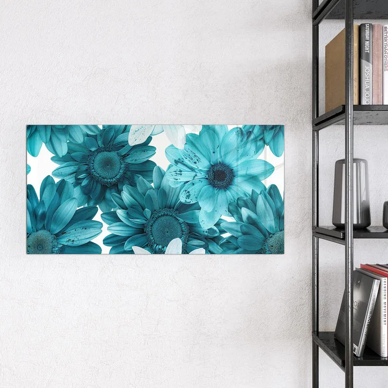 Magnettafel - Türkisblaue Blüten