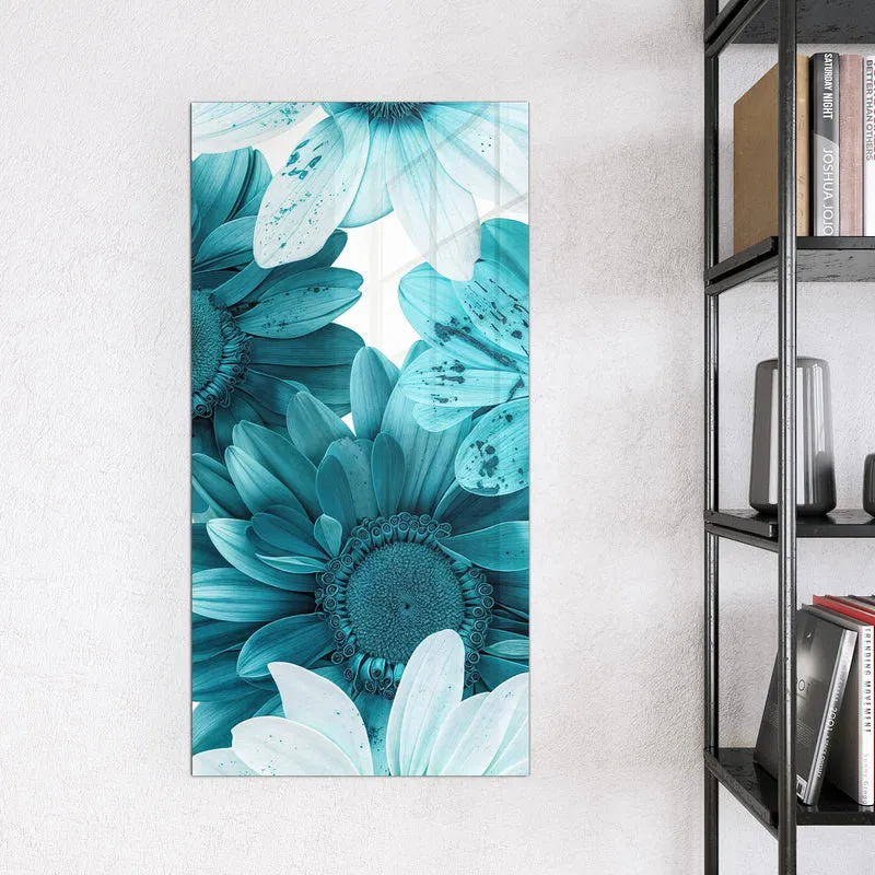 Magnettafel - Türkisblaue Blüten