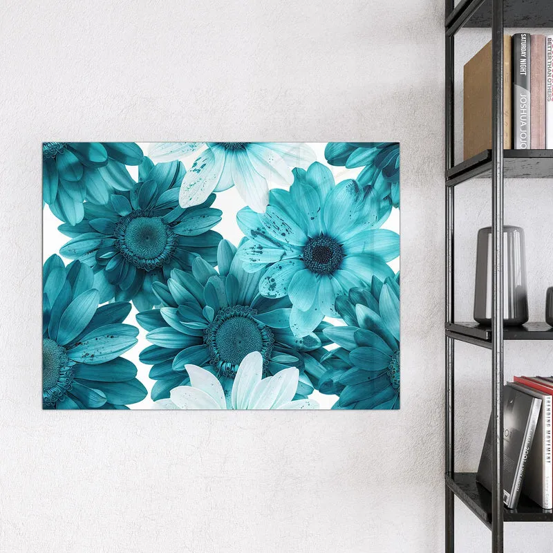 Magnettafel - Türkisblaue Blüten