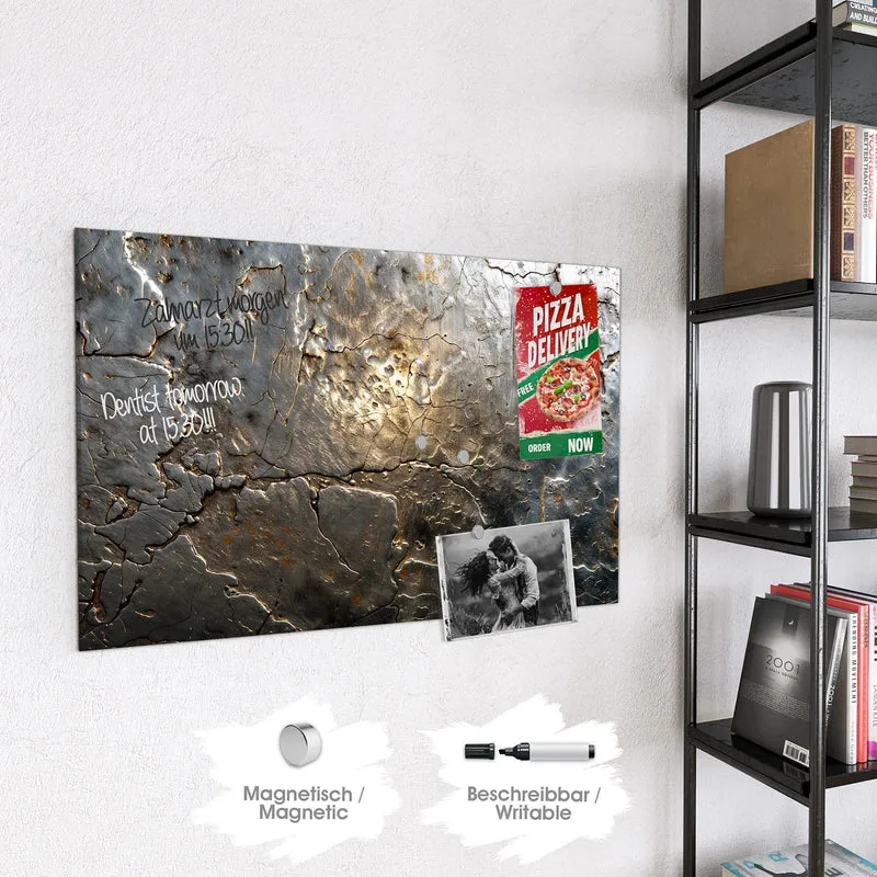 Magnettafel - Rissiges Metall