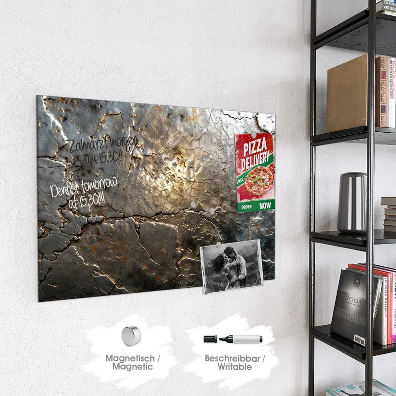 Magnettafel - Rissiges Metall