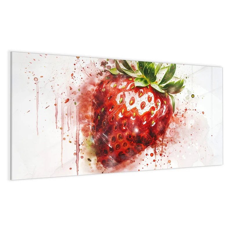 Magnettafel - Erdbeere in Aquarell