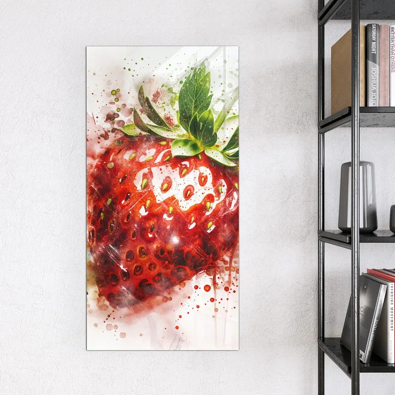 Magnettafel - Erdbeere in Aquarell