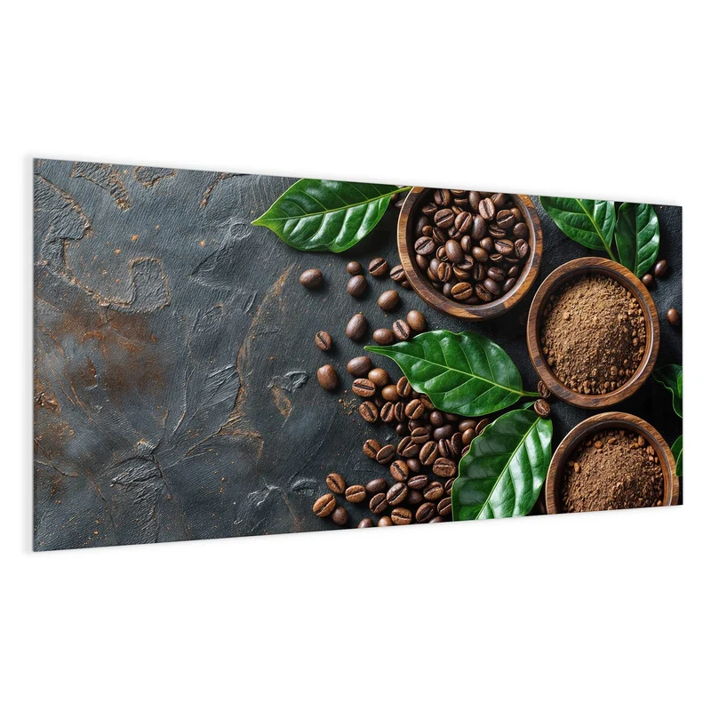 Magnettafel - Kaffeebohnen und Blätter