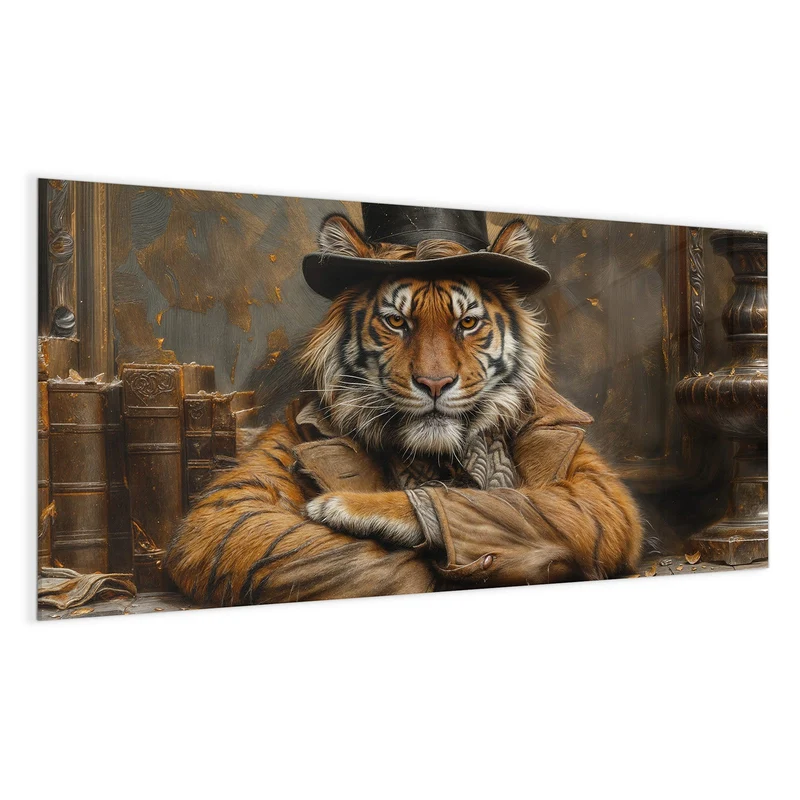 Magnettafel - Tiger mit Zylinder