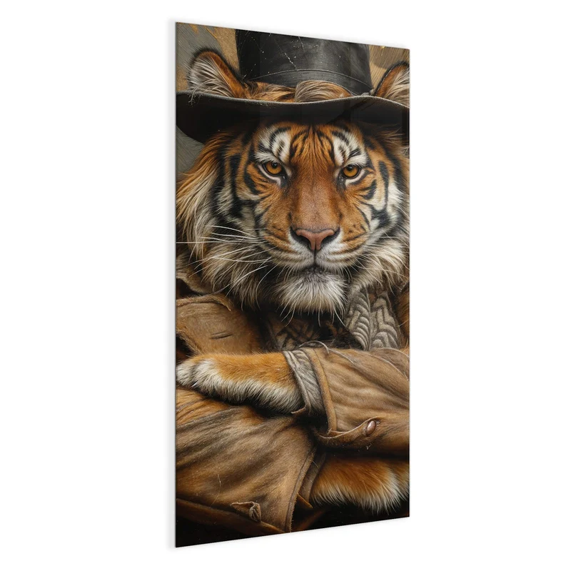 Magnettafel - Tiger mit Zylinder