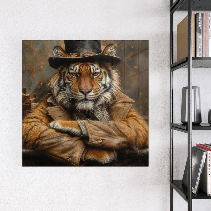 Magnettafel - Tiger mit Zylinder