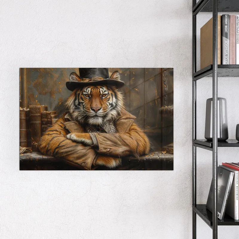 Magnettafel - Tiger mit Zylinder