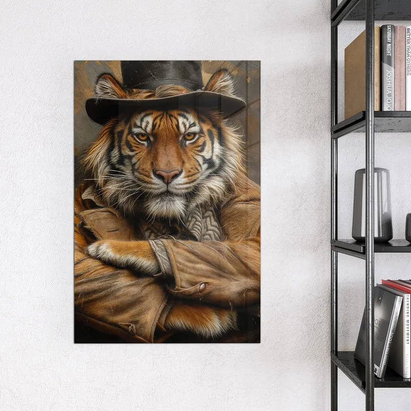 Magnettafel - Tiger mit Zylinder