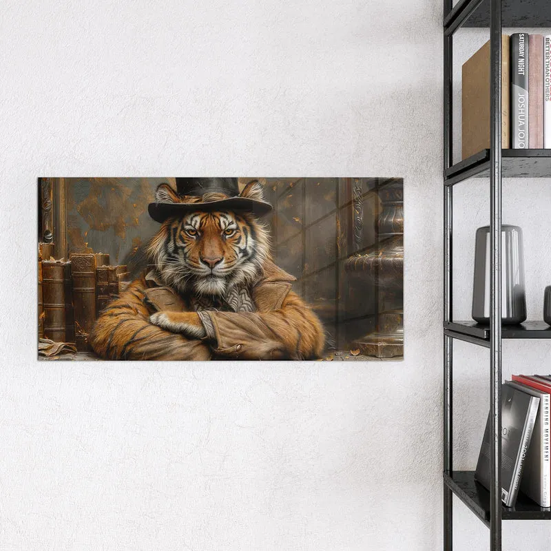 Magnettafel - Tiger mit Zylinder