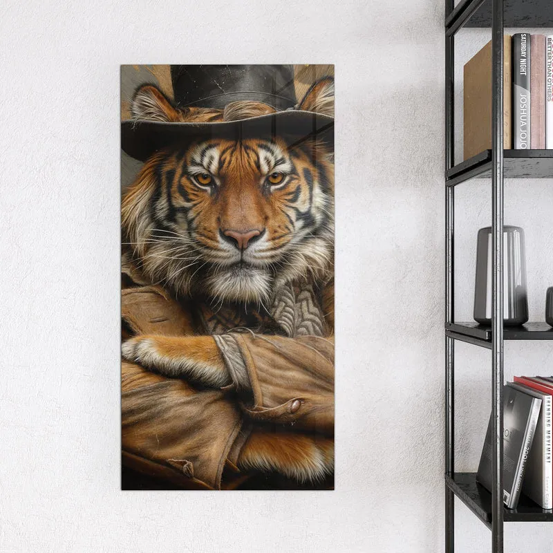 Magnettafel - Tiger mit Zylinder