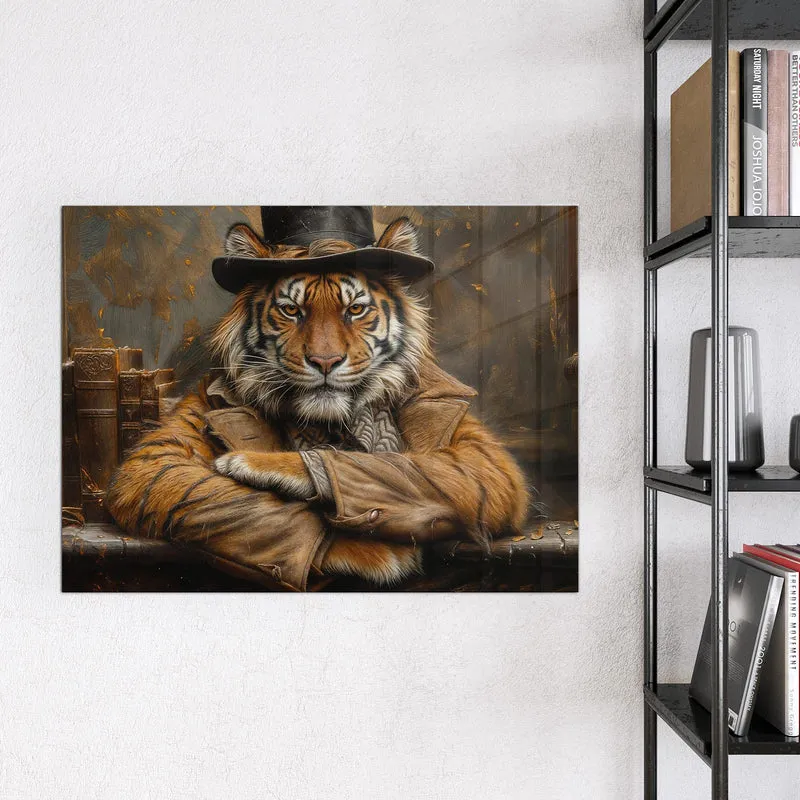 Magnettafel - Tiger mit Zylinder