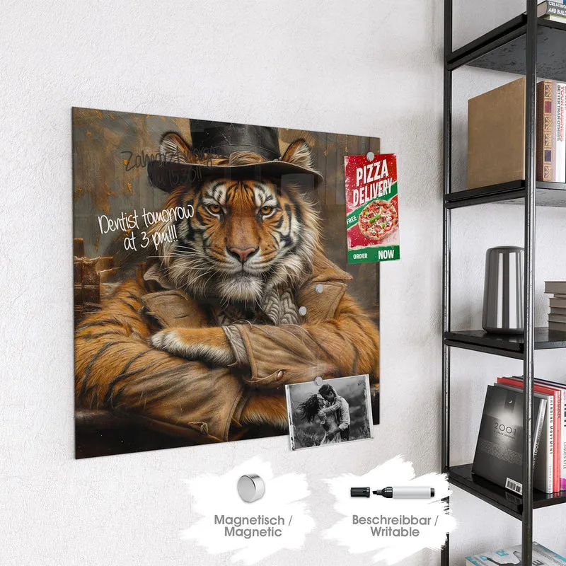 Magnettafel - Tiger mit Zylinder